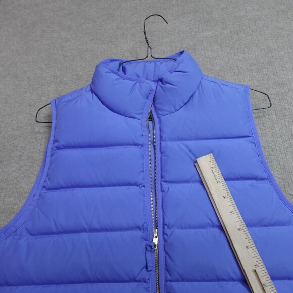 J.Crew Womens Vest Large Blue Solid Down Filled Full Zip Mountain Puffer Quilted - Picture 4 of 9